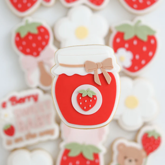 ERDBEERE (2) 8 - Erdbeermarmeladenglas (Ausstechform und Stamp)