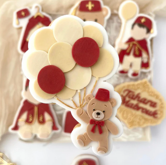 BESCHNEIDUNG 14 - Teddybär mit Luftballons (Ausstechform und Stamp)