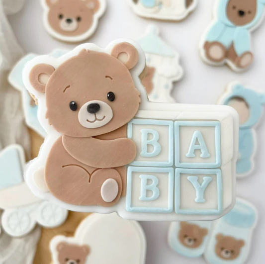 BABYBÄR 2 - Babywürfel mit Teddybär (Ausstechform und Stamp)