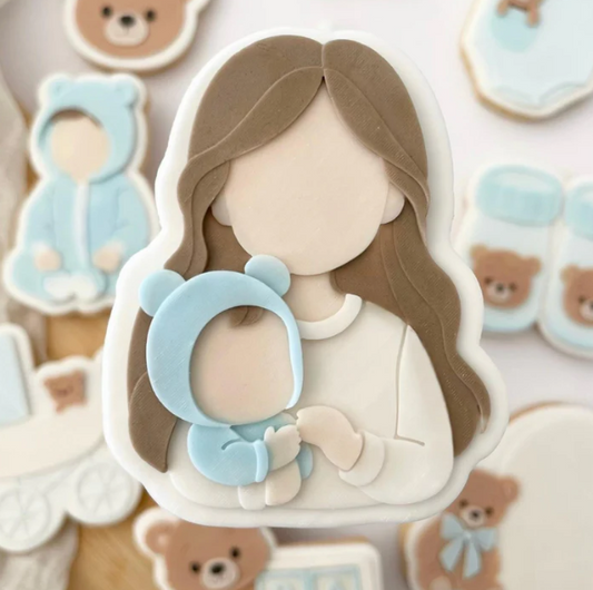 BABYBÄR 8 - Mama und Baby (Ausstechform und Stamp)