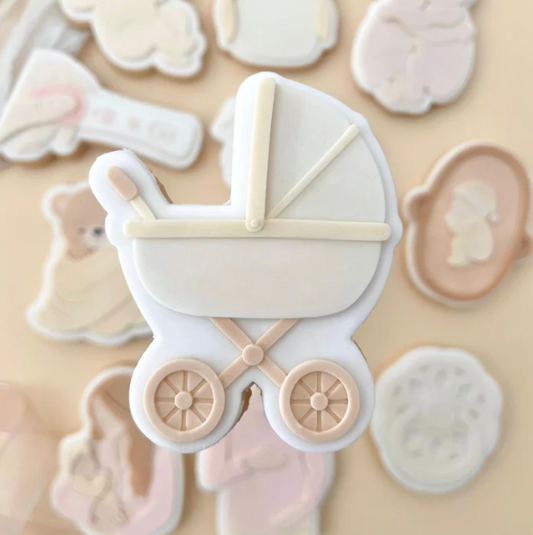 NEW MUM 1 - Kinderwagen (Ausstechform und Stamp)