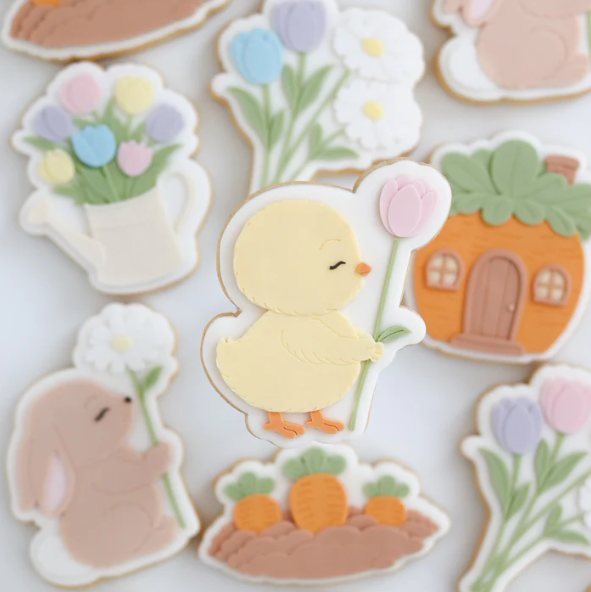 OSTERN 110 - Küken mit Blume