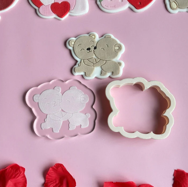 VALENTINSTAG 14 - Teddybärenpaar 2 (Ausstechform und Stamp)