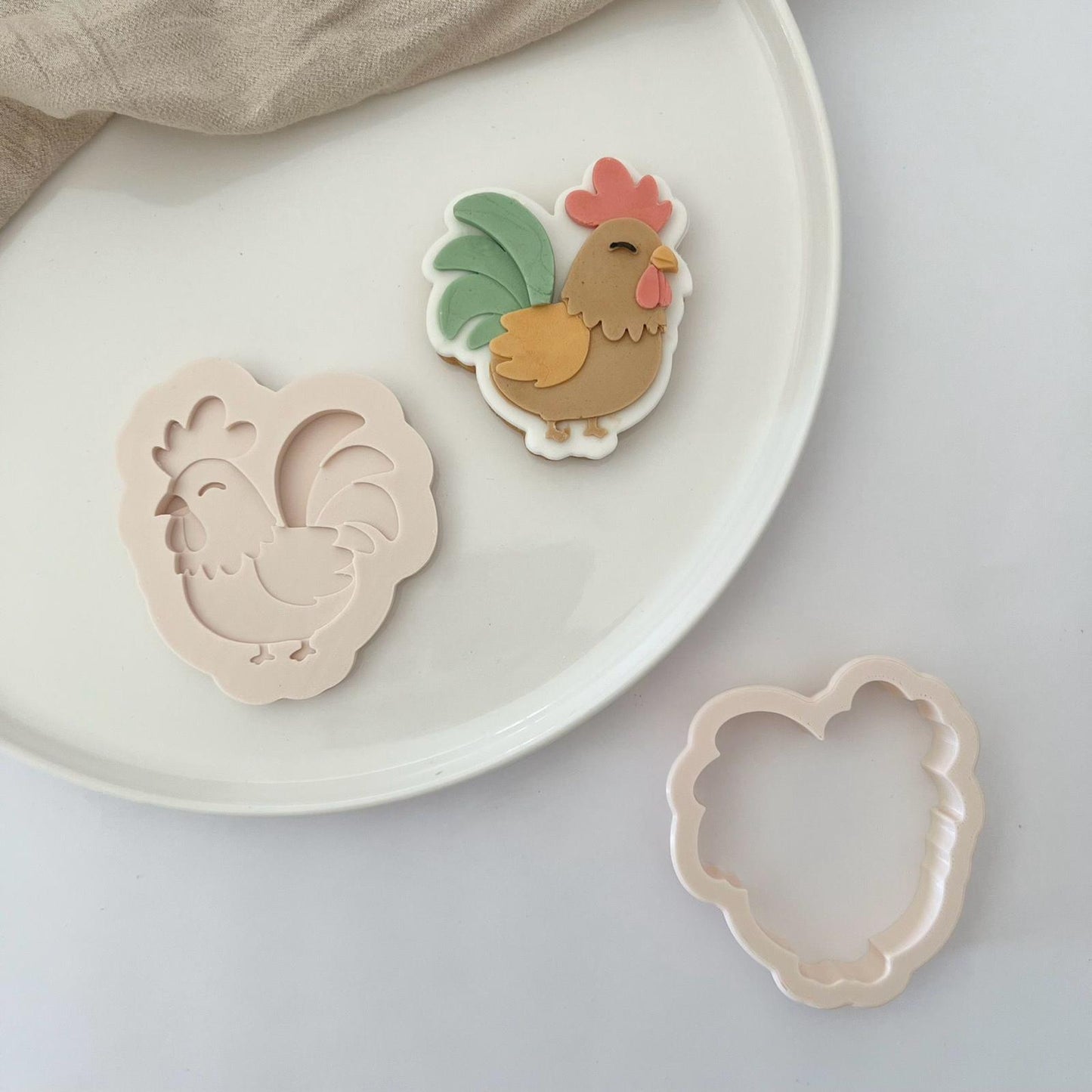 BAUERNHOF (2) 11 - Hahn (Ausstechform und Stamp)