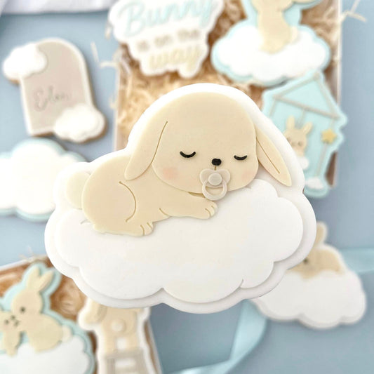 WOLKENHASE 2 - Schlafendes Kaninchen (Ausstechform und Stamp)