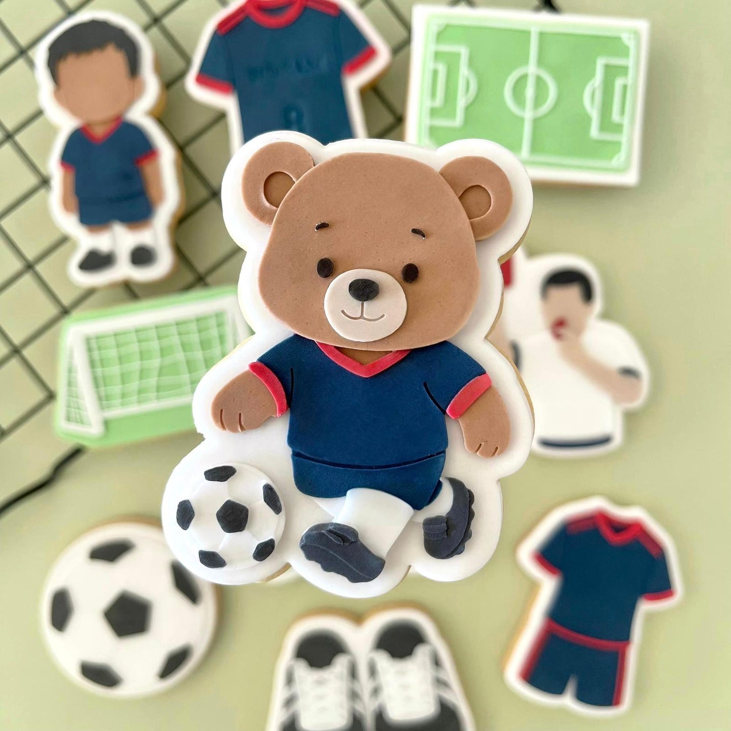 FUßBALL 8 - Teddy-Fußballer (Ausstehform und Stamp)