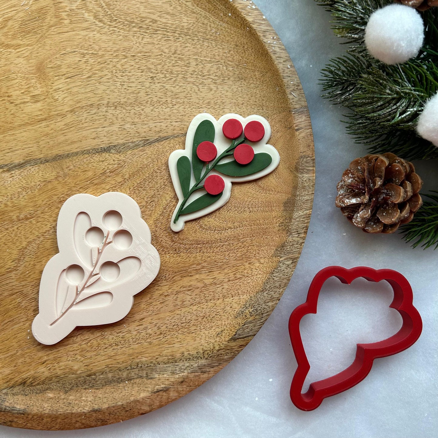 WEIHNACHTEN PLA 55 - Mistel (Ausstechform und Stamp)