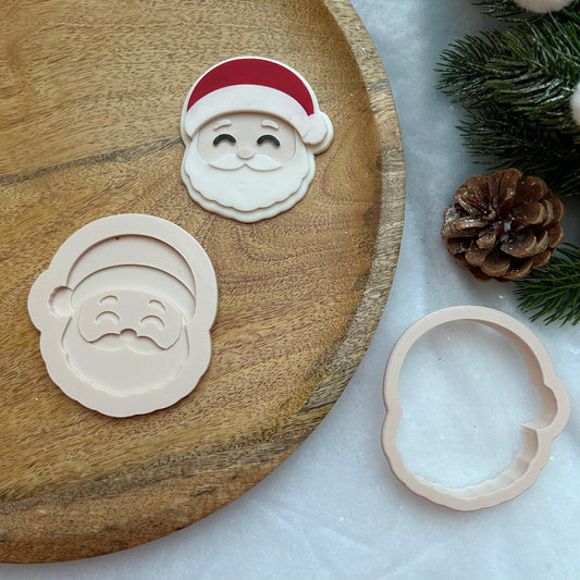 WEIHNACHTEN PLA 37 - Weihnachtsmannkopf (Ausstechform und Stamp)