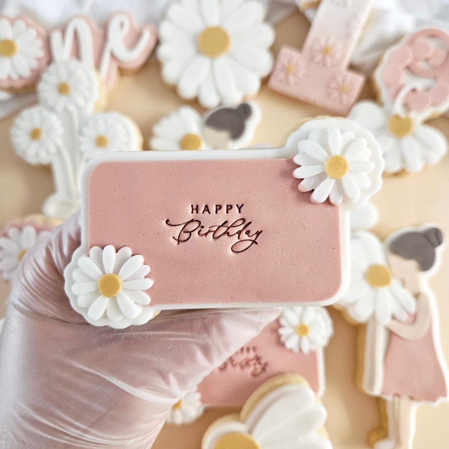 GÄNSEBLÜMCHEN 9 - Margerite Namensschild (Ausstechform und Stamp)
