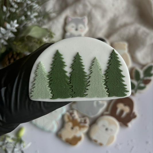 WINTERTIERE 20 - Waldmuster (Ausstechform und Stamp)